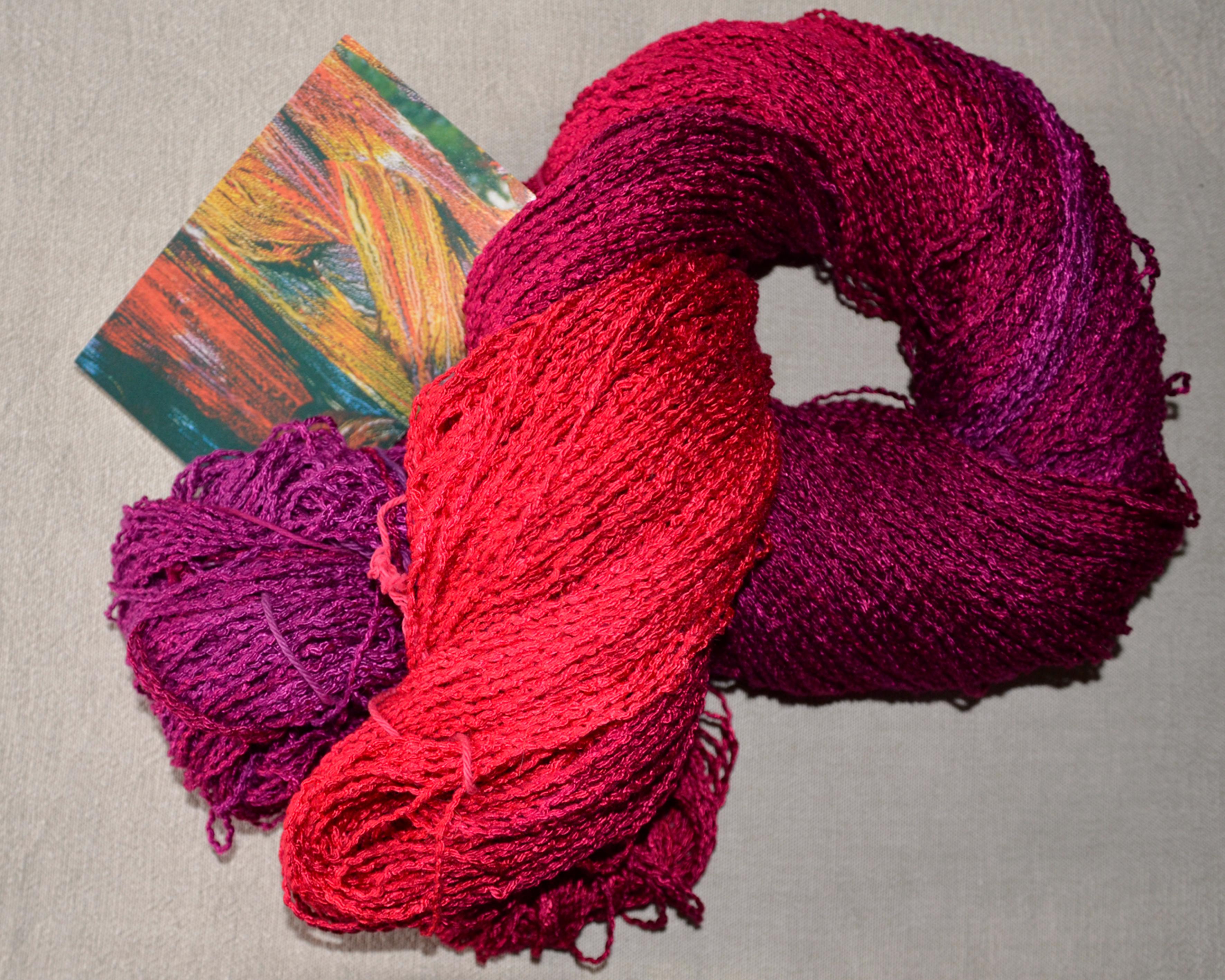 1 Echeveau fil dégradé  rouge - fuschia