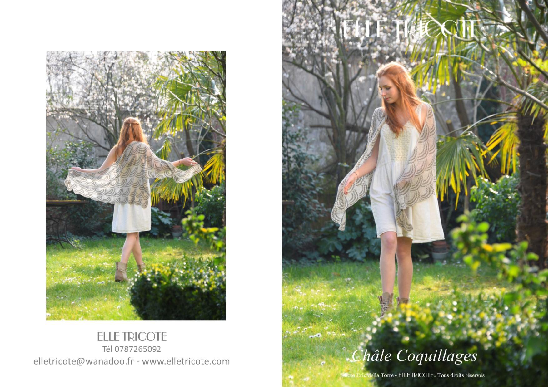 Fiche Tricot châle Coquillages